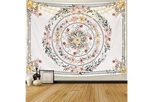 YISUMEI Mandala Tapestry Flower Plant Tapestry for Bedroom Aesthetic Bohemian Floral Tapestries Wall Hanging for Room Decor(M/130x150cm/51x60inch)