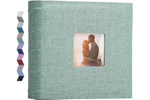 Vienrose Album Foto 10x15 cm, 200 Tasche, Album Fotografico di copertura in lino, per Orizzontali Foto, Matrimonio, Bambin, Famiglia