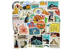 RONGWANGFU Vintage Reise Etiketten Aufkleber für Laptop(100Stück),Geschenk für Kinder Teenager Erwachsene Jungen,Wasserdichte Trendy Aufkleber für Skateboard,Retro-Stil Vinyl Stickers für Auto Motorräder Fahrrad