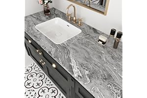 HotDecor Papel Pintado Autoadhesivo Marmol Gris Plateado Papel Adhesivo Para Muebles Vinilo Mármol Para Encimera De Cocina Papel Pintado Pared Decorativos Papel Vinilo Adhesivo Muebles 60cm x 300cm