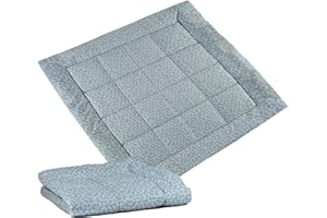 molis&co - Crawling Blanket for Baby, 120 x 120 cm, 100% Cotton (Oeko-Tex), Baby Play Mat, Multifunctional, Thick & Soft Padded, Ideal as a Baby Blanket & Play Blanket Baby - Blue Garden