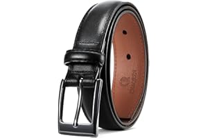 CHAOREN Leather Belts for Men - Mens Leather Belts 1 1/8" for Suits - Fashion Designs for Business Dress and Casual Jeans