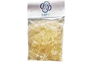 Empty gelatin capsules size 00 x 500 Clear/Clear caps, ideal for pharmaceutical, industrial, home use, Halal & Kosher by Capsi