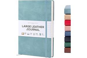 Beechmore Books Ruled Journal Notebook, A4 8.5 x 11.5 inch 160 Lined Pages, Hardcover Leather Journals for Women, Men, Writing and Notebooks for Work - 120 GSM Thick Paper, Gifts Box Included