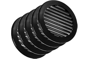 Vent Systems 10 cm – Confezione da 5 – copertura nera per sfiato a soffitto – copertura rotonda per griglia – zanzariera integrata – prese d'aria HVAC per bagno, casa, ufficio, cucina