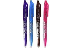 Pilot Frixion Ball Stylo à bille roulante à encre gel Pointe Moyenne Assortis Rose violet turquoise marron