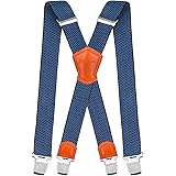 Decalen Hosenträger für Herren Breit 4 cm mit sehr Starken 4 Metall Clip Lang Einheitsgröße für Männer und Damen Einstellbar 