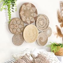 3-Pack Jute Hanging Storage Baskets - Wall Mount Organizer For Living Room, Bathroom, Bedroom