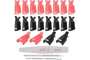 XUIIOSOOKP Ongles Outil Dissolvant Set, Clips à Ongles, Nail Art Clips, Capuchon Outil de Dissolvant de Vernis à Ongless, avec Lime à Ongless et Kit de Poussoir à Cuticules