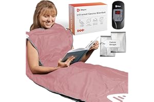 LifePro Saunadecke zur Entgiftung - Tragbare Ferninfrarot Sauna für Zuhause Detox Beruhigen Sie Ihren Körper und Geist (Regular Pink)