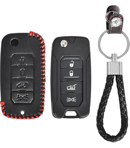 Cover In Pelle Per Chiave Fiat Freemont Jeep Renegade - Guscio Di Ricambio Con 4 Tasti - Foto 4