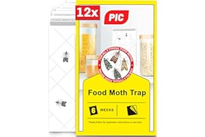 PIC clothes moth trap 12x - moth killer for wardrobe, moth repellent for wardrobes, remedy against clothes moths, suitable for protection of all clothes, moth traps sticky, moth stop