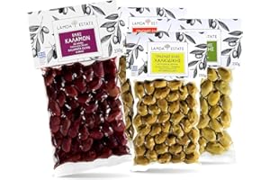 GENERISCH Lamda Estate - Neue Ernte 2025, Premium Probierpaket, griechische 1Kg Kalamata & Grüne Oliven