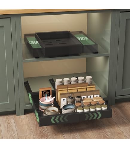 Küchenschrank Organizer, Regaleinsatz mit Anti-Rutsch Matte, Organizer für Küche