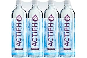 Alkaline Ionised Spring Water pH9+ Purified with Electrolytes Clean and Smooth Taste ACTIPH Water (1L x12)