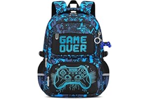 Amythe Mochila Escolar Niño Adolescente Fluorescente, Mochila para Niños con Bolsillo Oculto 8 a 12 Años, Mochilas Escolares Grande Impermeable y Ligera