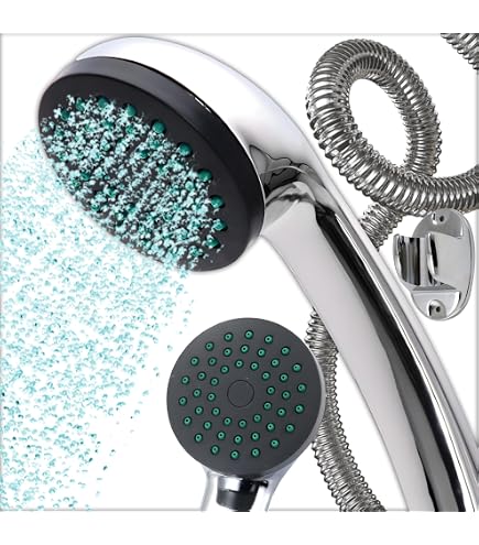 AquaParts Duschset – Handbrause Mit Schlauch & Halter, Verchromt, Hochdruck, Wassersparend