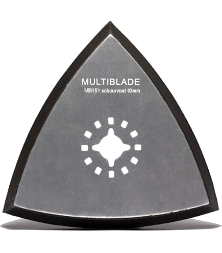 4 x driehoekige schuurschijven, multitool schuurplaat 80 mm, met 10 x schuurpapier driehoekige schuurmachine geschikt voor slijpen, polijsten, ontroesten, hout, metaal, hard plastic, pleisterwerk
