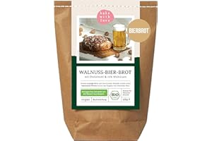 Bake with Love Organic Walnut Beer Bread Baking Mixture Gift for Beer Lovers and Men – Bread Maker Suitable – Bake with Love – Pack of 1