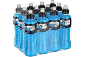 Powerade Mountain Blast Sport Drink – 12 Bottiglie da 500 ml, Bevanda Isotonica, Bottiglia Ergonomica in PET 100% Riciclabile con Tappo Sport, Soluzione di Carboidrati e Elettroliti