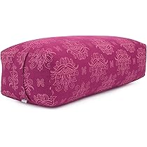 bodhi Yogabolster ECO-serie, yogarol met kapokvulling, wasbare overtrek van 100% biologisch katoen, yogakussen voor resoratieve yoga, groot 65 x 22 cm (mineraalblauw