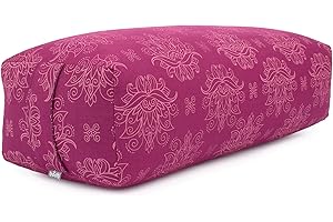 ‎BODHI Bodhi Yoga Bolster SALAMBA | Maharaja Collection | Rechteckiges Yogakissen | Waschbarer Bezug aus Baumwolle mit Dinkelfüllung | Zubehör für Restorative und Yin Yoga