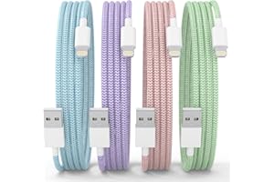 PAIMIAN iPhone Charger Cable [MFi Certified] 4Pack Lightning Cable 6FT/1.8M Nylon Braided Fast Charging Cord iPhone USB Cable Compatible iPhone 14 13 12 11 Pro/Pro Max/Plus/mini/X/XR/XS Suitable for USB Plug