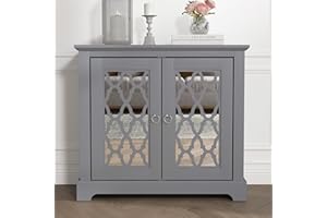 Galano Novara 2 Door Sideboard – Modern Storage Cabinet with Adjustable Shelves, Freestanding Console for Living Room, Hallway & Kitchen – Cool Grey
