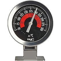 SUNARTIS Ofenthermometer - Edelstahl, Bis 300°C, Mit Farbigem Ziffernblatt