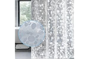 Lemon Cloud Tenda da Doccia Antimuffa – Trasparente con Peso Magneti Inferiori, 120 x 200 cm PEVA, Impermeabile Ciottolo per Vasca da Bagno con 8 Anelli