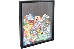 FramePro Ticket Stub Shadow Box Frame with Slot Wine Cork Case Black 11x14 Display Memory and Keepsake Deep Picture Frame