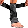 NativoDex Ankle Support Brace – Adjustable Ankle Compression for Sprains, Plantar Fasciitis, Achilles Tendonitis, Ligament Injuries – Breathable Foot Brace for Men & Women