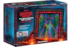 Clementoni - Puzzle Stranger Things - The DEMOGORGON'S Hunt, con luz LED: Rompecabezas de 520 Piezas, Escena Que Cambia de Color con Eleven contra Demogorgon