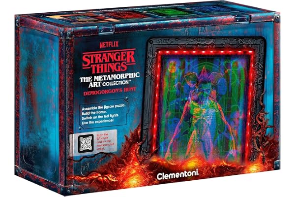CLEMENTONI - Stranger Things - Puzzle Cadre Lumineux Démogorgon - 14 Ans - 520 pièces - Effet 3 Images avec Lumière - Série Netflix - The Metamorphic Art Collection - Grand Prix du Jouet 2025