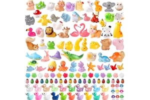 XIMISHOP 201PCS Mini Resin Animals，104 Styles Cute Tiny Small Resin Animals Little Miniature Plastic Animal Figurines Bulk for Micro Fairy Garden Landscape Miniature Dollhouse Accessories