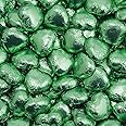 Italian Options Milk Chocolate Foiled Hearts, 50 Chocolates, Green Foil
