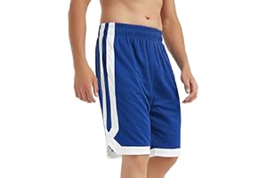 TopTie Pantalones Cortos Hombre Baloncesto Deportivo con Bolsillos y Cordón Tejido Suave y Secado Rápido