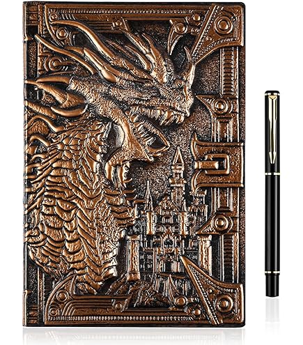 Taccuino In Pelle Con Drago 3D - Diario A5 Rigato, Con Penna, Per Uomini E Donne - Foto 9