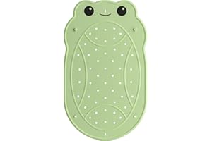 UNEEDE Tapis de Bain Antidérapant pour Enfants, Forme de Grenouille, Tapis de Douche pour Enfants, 76 x 45 cm, Tapis de Bain pour Bébés, Tapis Antidérapant pour Baignoire, Ventouses Puissantes