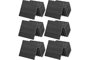 DEUBA CASARIA® 66x WPC Composite Classic Anthracite Decking Tiles 30x30cm | Cuttable Interlocking System | Drainage System | Garden Balcony Patio Click Lock-In Flooring Deck | Set of 66 Tiles 6m²
