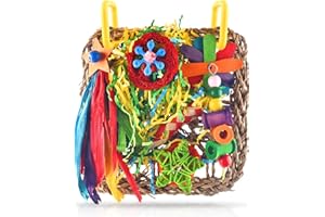 Vogelspielzeug, ERKOON Nymphensittich Futter Wellensittich Spielzeug Bird Feeder Toy for Parakeets Papagei Kauspielzeug,Vögel Am Käfig Installieren Können für Alle Papageien & Vogel (Rosa)
