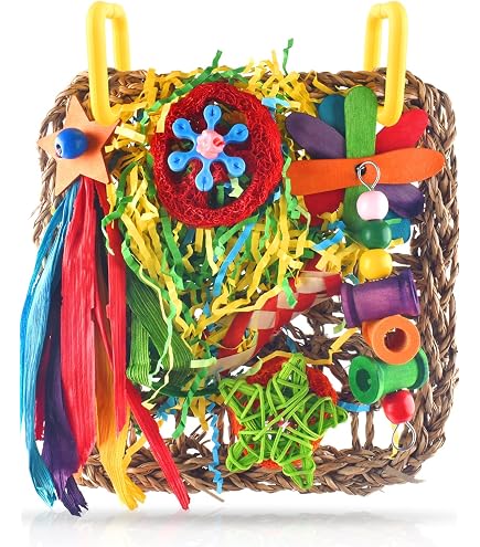 Aronico Aglet Heaven Parrot Bird Toy - Shreddable Small Size For Conure, Quaker, Cockatiel - 11" High X 2.25" Wide