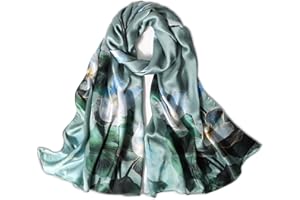 Lamca Women Silk Scarf - Ladies Mulberry Silk Long Scarves Shawl Wraps UK 173 x 53 CM