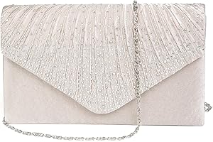 adoranda Abendtasche Damen Satin Clutch Hochzeit Tasche Party Brauttasche Handtasche Elegant