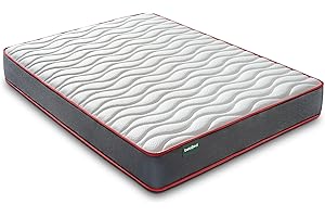 beloBed Colchon 90x180 cm Altura 18 cm. con Viscolastica Alto Confort. Reversible Doble Cara. Firmeza Media. Multicapa Transpirable. Nucleo de Espuma HR ComfortFusion