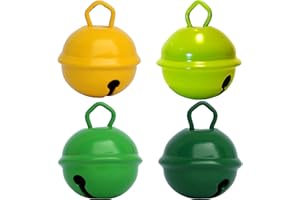 MUSIKID Gros Grelots Musicaux Couleurs Jaune + Vert lime + Vert + Vert foncé (4X 25mm) Existe en Petits 15mm et Géants 35mm Enfants Bébé : Montessori Instruments Noël Anniversaire Chat Chien Loisirs Créatifs