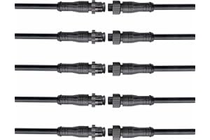 WOODGUILIN 4 Polig Wasserdicht Anschlüsse Stecker, LED Steckverbinder Male Female Plug mit Mutter,18AWG 20CM IP68 Verlängerungskabel für Auto,LKW,Boot,Outdoor LED Lichtleisten.(5 Pairs,4 Pin 18AWG)