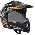 Vega Off Road Camouflage Full Face Helmet Dull Black Orange, Size: M(57-58 cm)