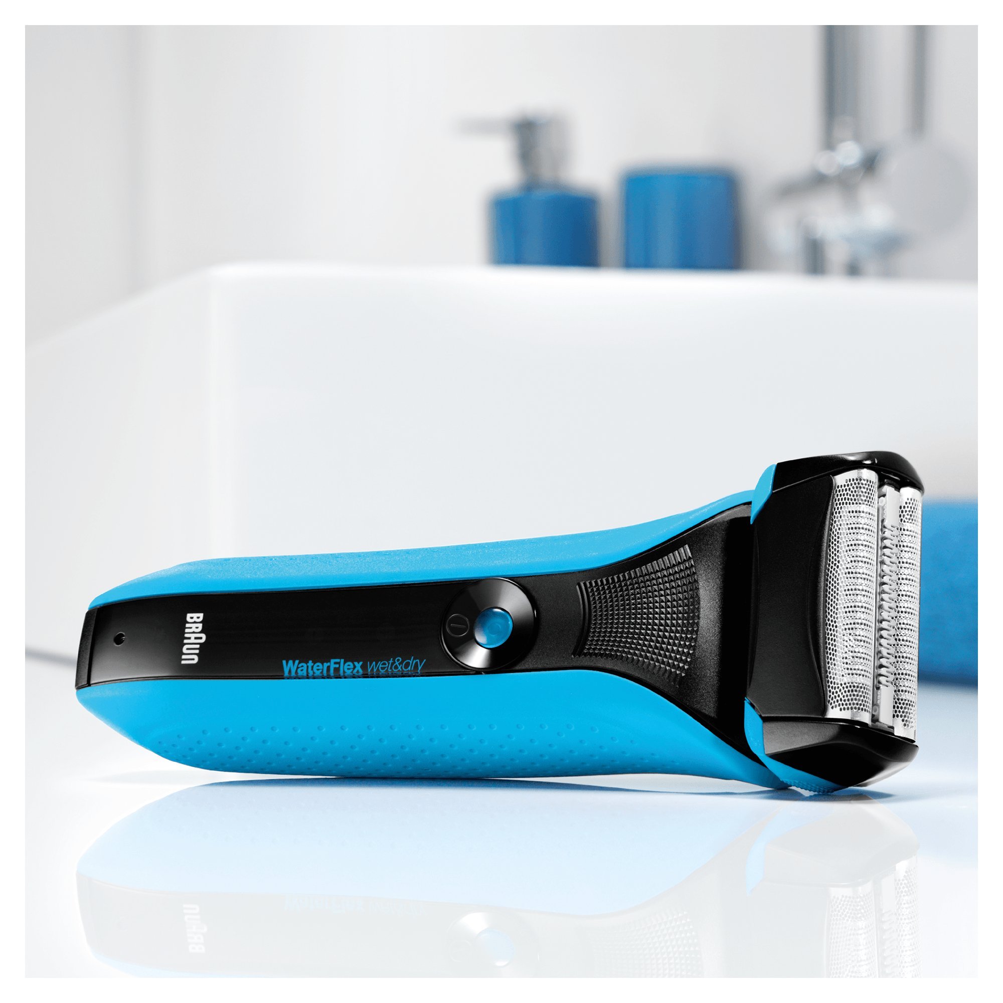 Braun-Series-5-WaterFlex-WF2s-Afeitadora-elctrica-para-hombre-de-lamina-en-seco-y-mojado-mquina-de-afeitar-barba-inalmbrica-y-capuchn-protector-color-azul