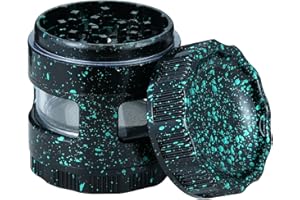 Cocfong Crusher Grinder, groß Aluminiumlegierung kräutermühle, Ø63mm 4-teilige Gewürzmühle, 3 Schichten scharfer Zähne Grasmühle Mit 2 Pollen Scraper und 1 Reinigungsbürste (Schwarz 2)